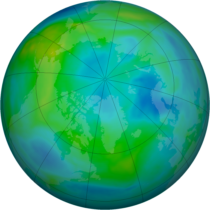Arctic ozone map for 07 October 2006